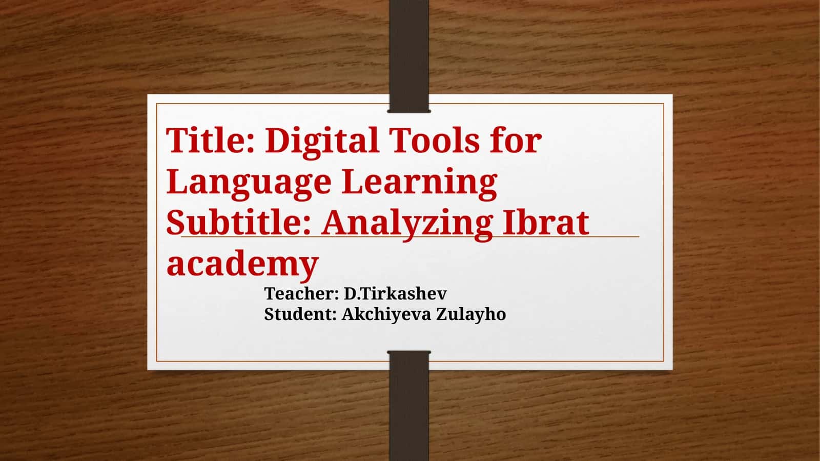 Digital Tools for LanguageLearning 1