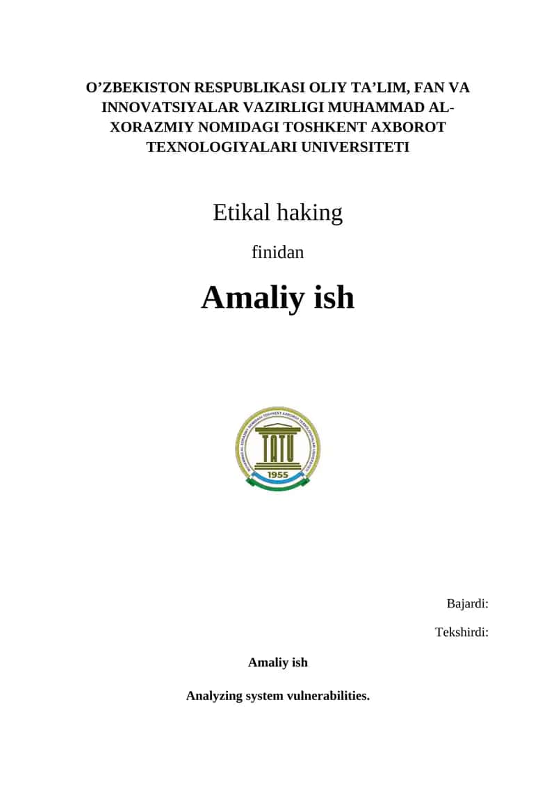 Nmap dasturlari yordamida tizimlardagi zaifliklarni tahlil qilish | MAC YORDAMIDA!!! 1