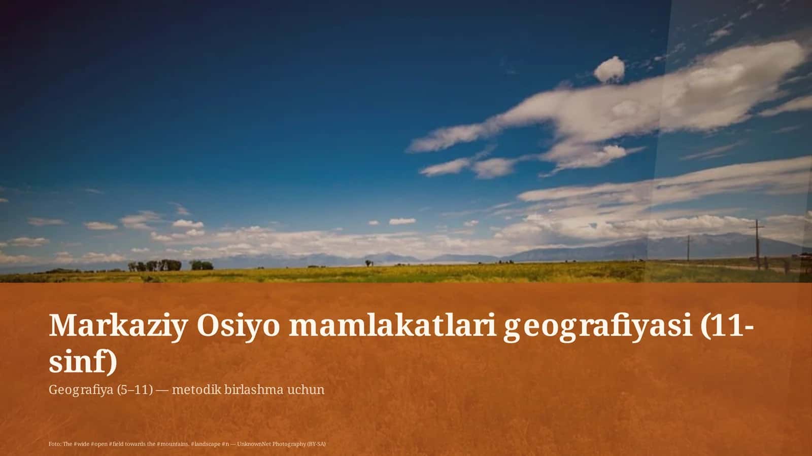 Markaziy Osiyo mamlakatlari geografiyasi (11-sinf) 1