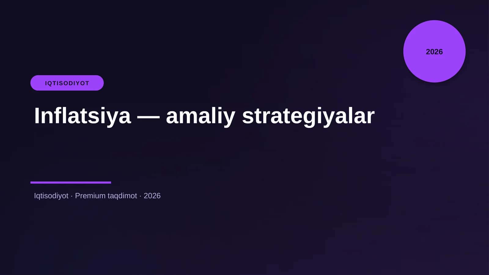 Inflatsiya — amaliy strategiyalar 1