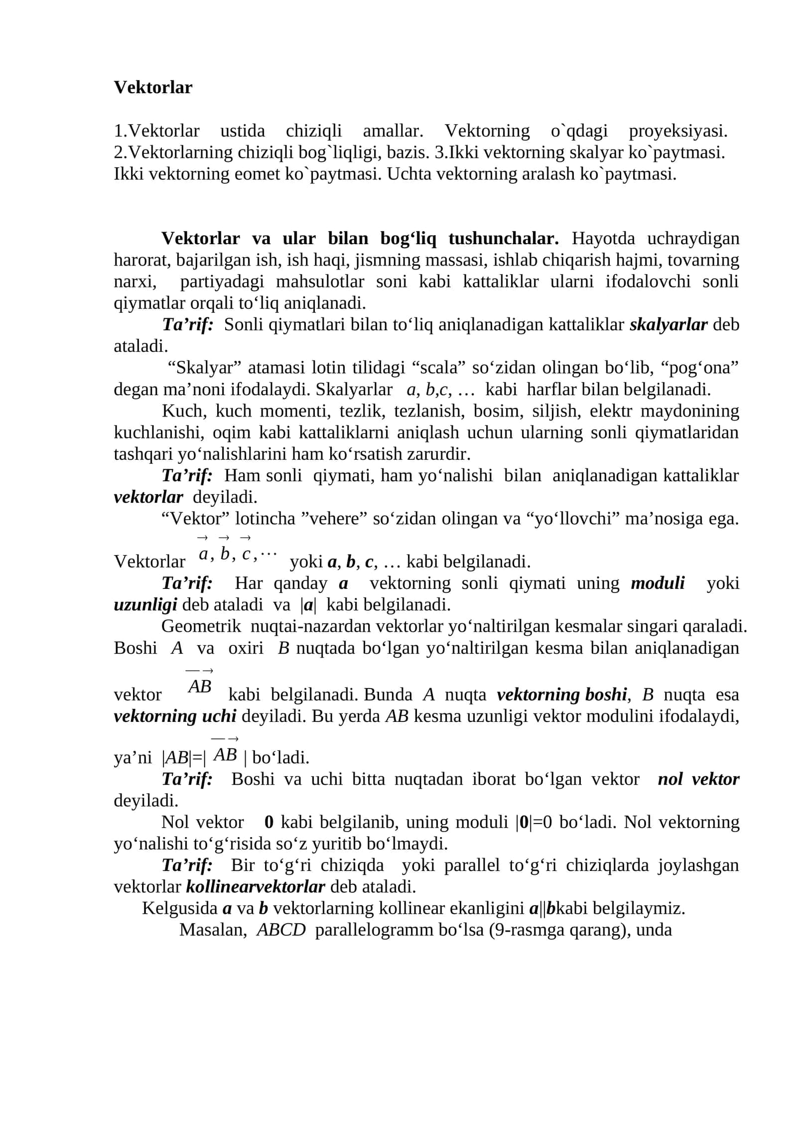 Vektorlar 1