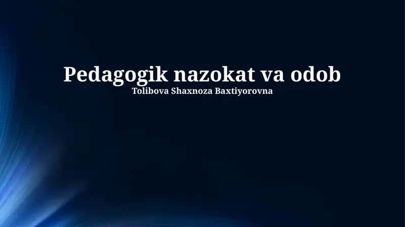 Bolalarda Muloyimlik va Odob-Axloqni Shakllantirish 1