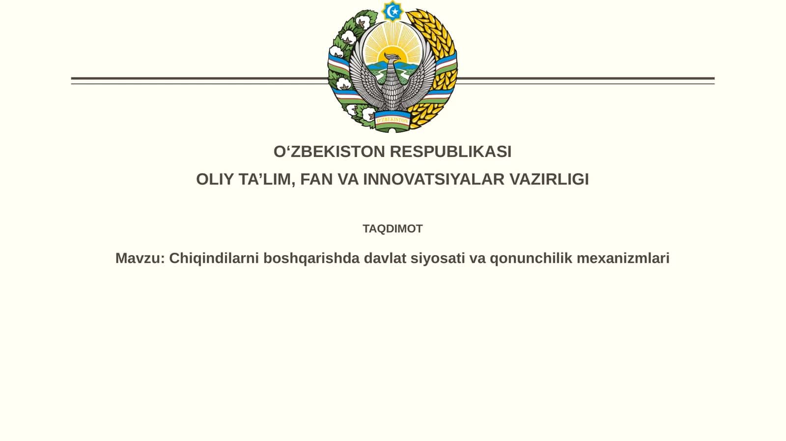 Chiqindilarni boshqarishda davlat siyosati va qonunchilik mexanizmlari 1