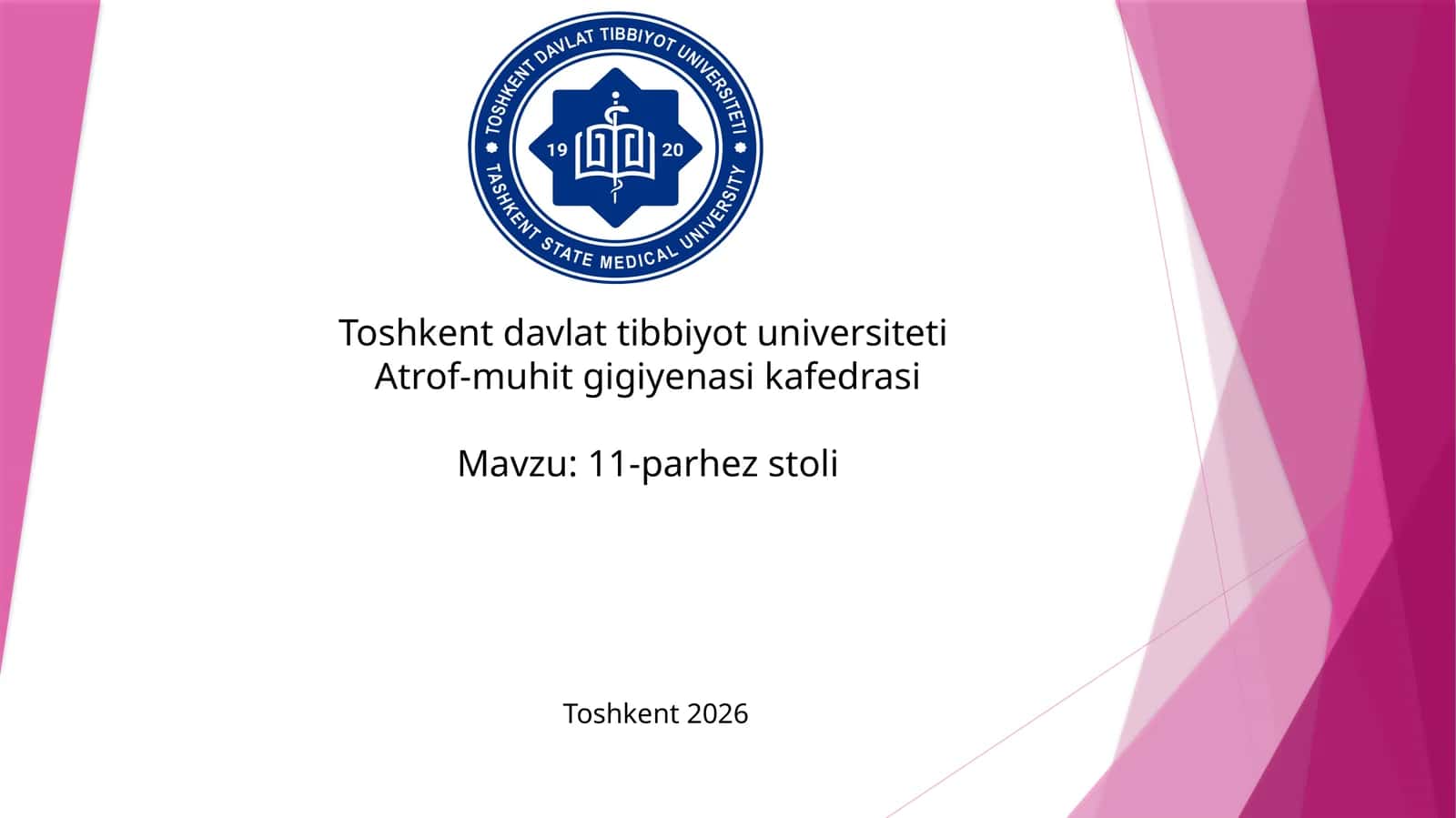 Pevznerga ko'ra "11-parhez stoli" 1