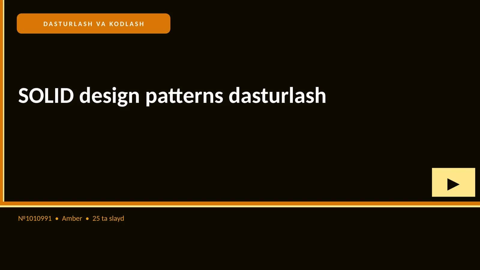 SOLID design patterns dasturlash 1