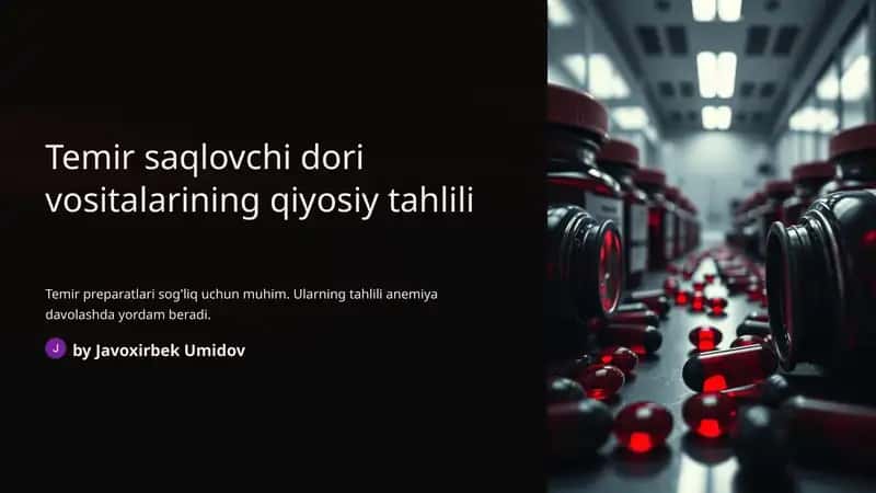 Temir saqlovchi dori vositalarining qiyosiy tahlili 1