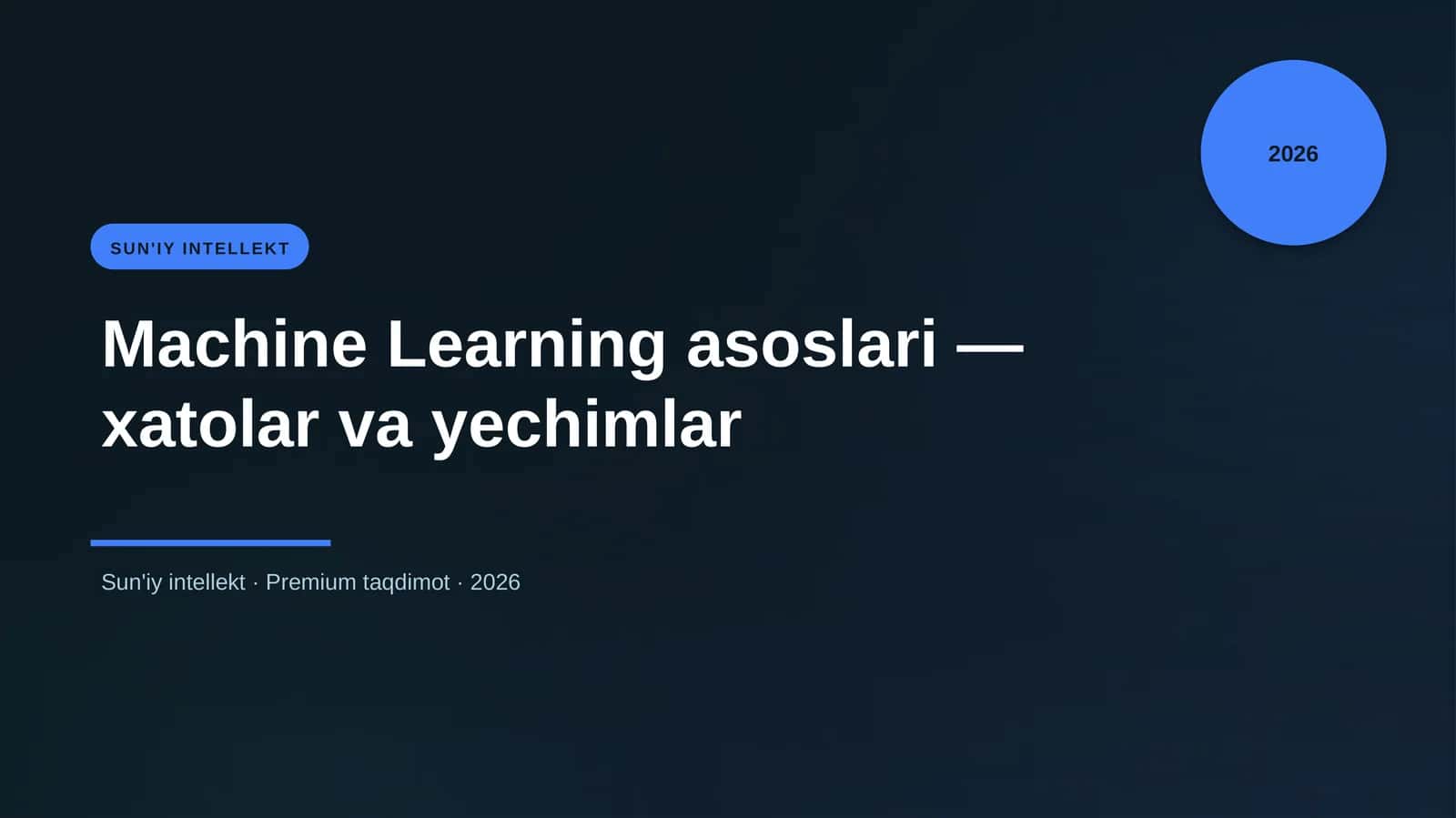 Machine Learning asoslari 1