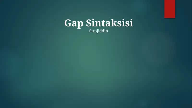 Gap Sintaksisi 1