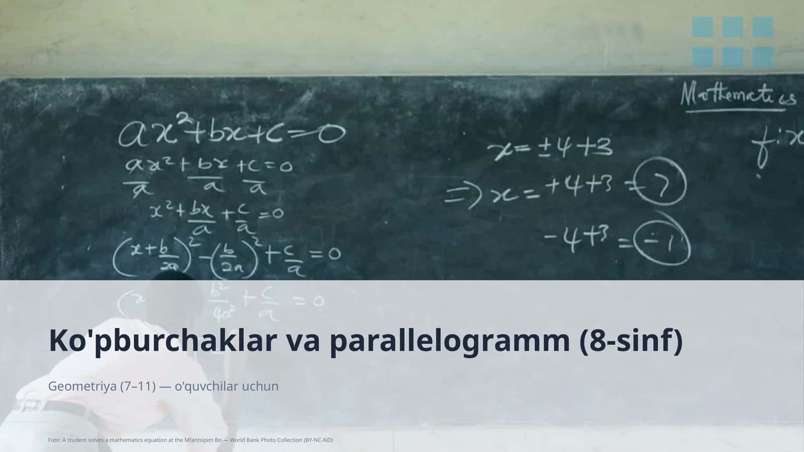 Ko'pburchaklar va parallelogramm (8-sinf) 1