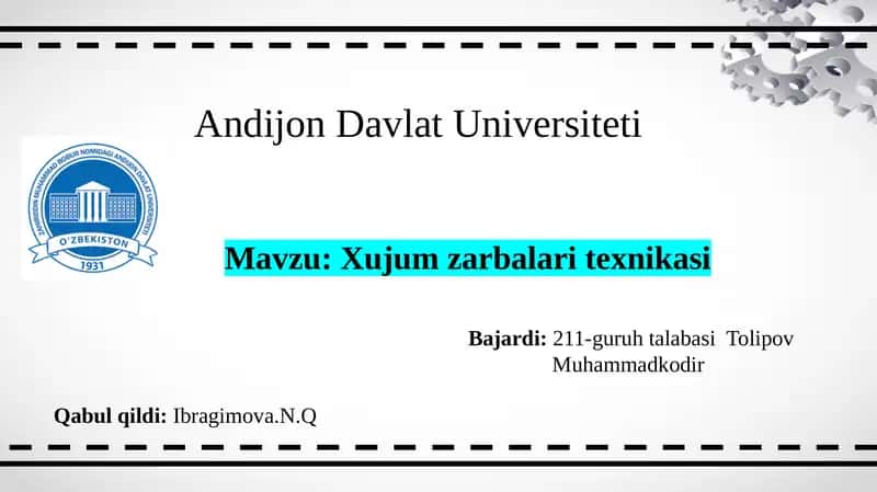 Xujum zarbalari texnikasi 1