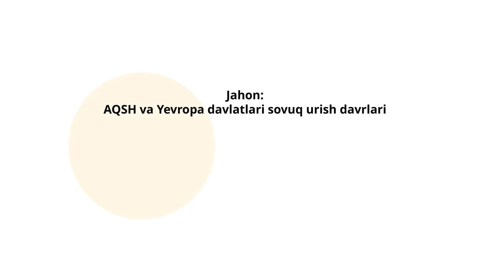 Sovuq urish davrlari AQSH va Yevropa davlatlarida 1