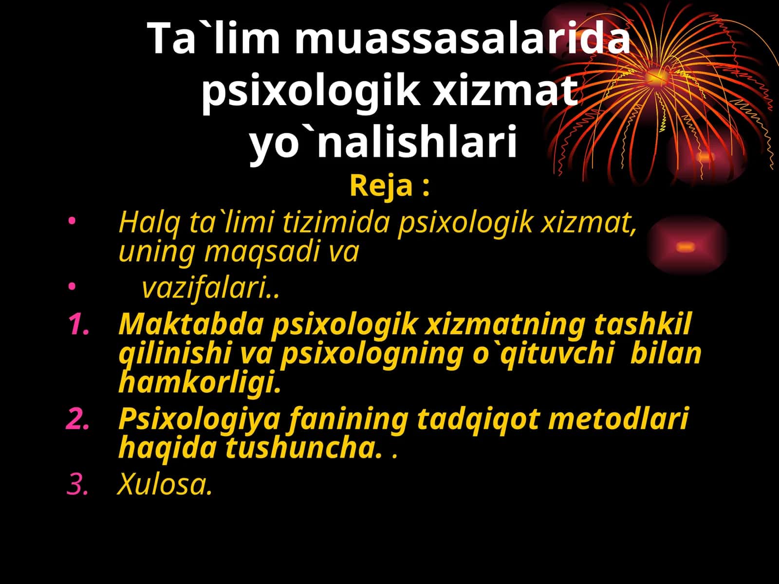 Psixologik xizmatning tashkil qilinishi va uning vazifalari 1