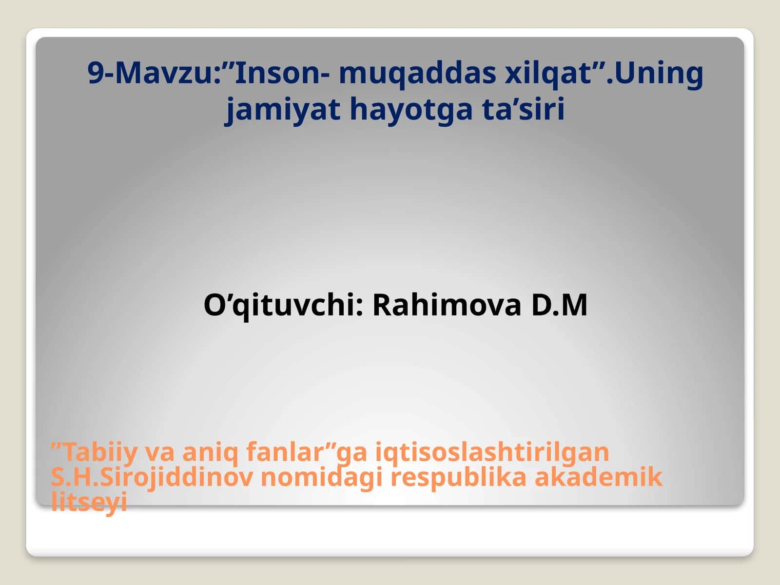 Inson-muqaddas xilqat 1