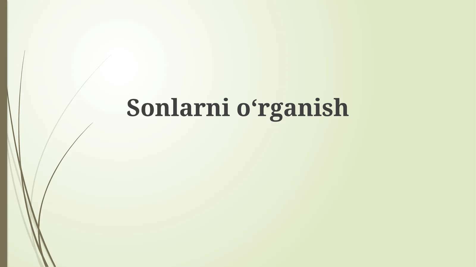 Sonlarnioʻrganish 1