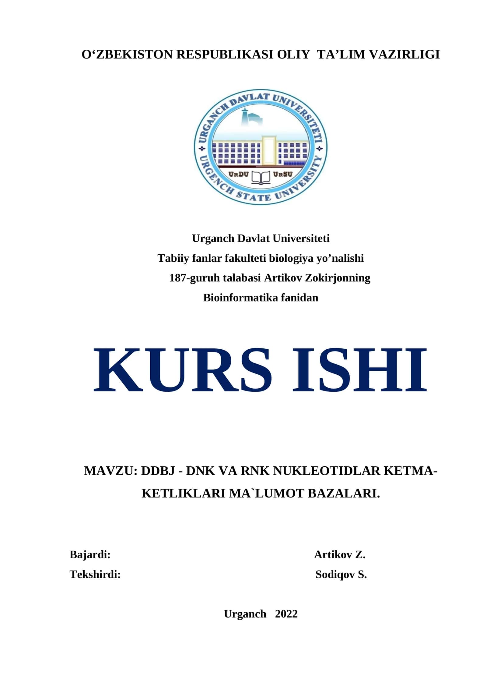 Bioinformatika kurs ishi 1