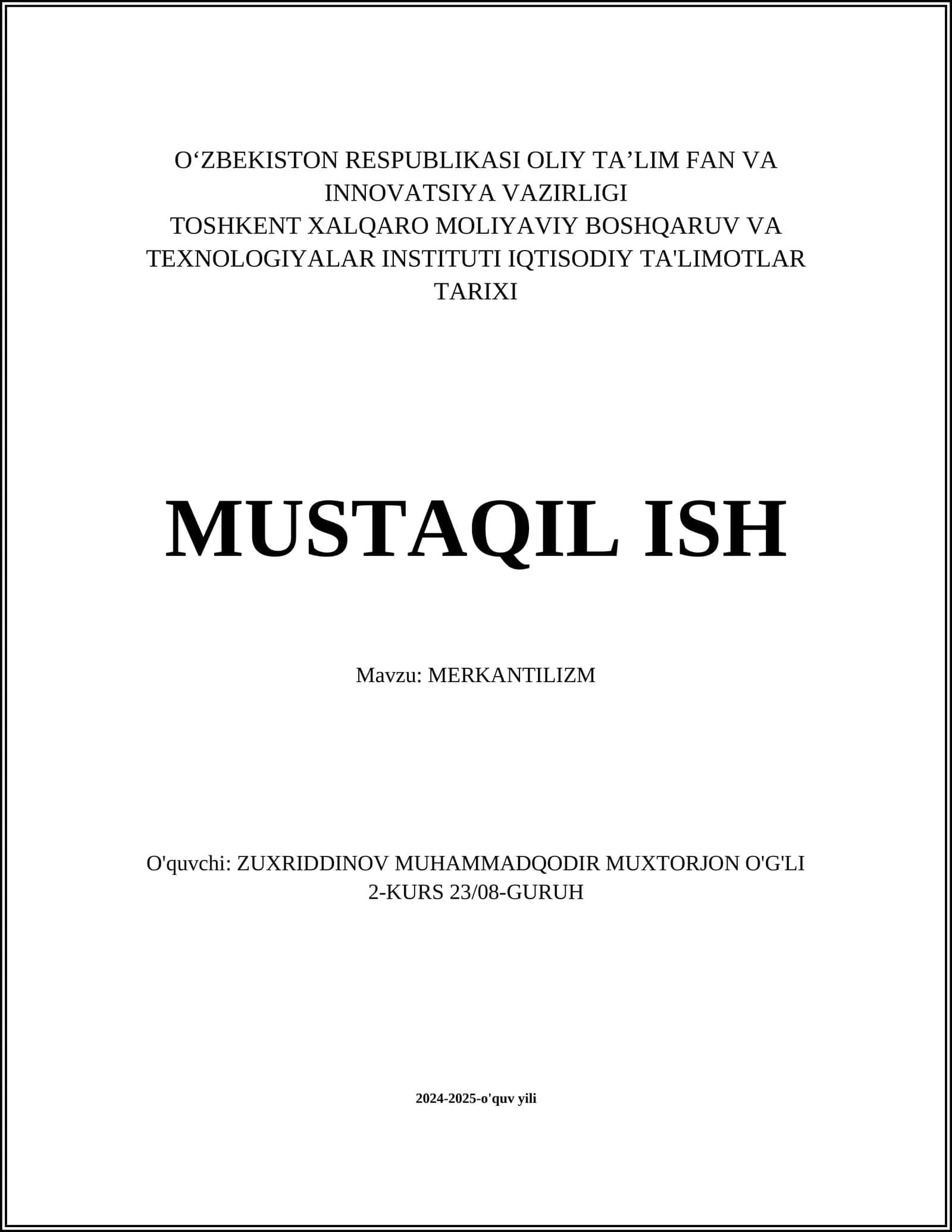 MERKANTILIZM 1