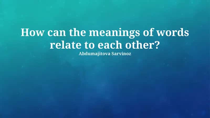 Figurative Language and Extended Meaning 1