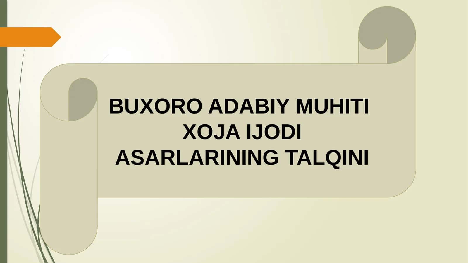 BUXORO ADABIYMUHITI 1