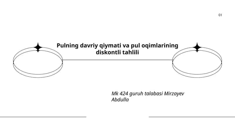 Pulning davriy qiymati va pul oqimlarining diskontli tahlili 1