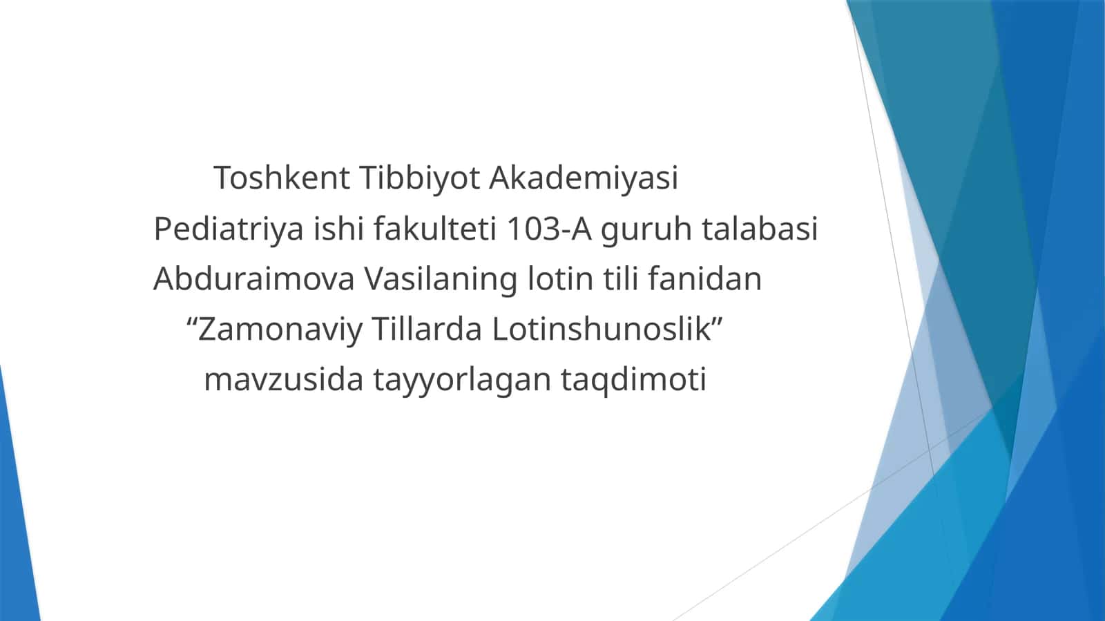 zamonaviy tibbiyotda lotinshunoslik 1