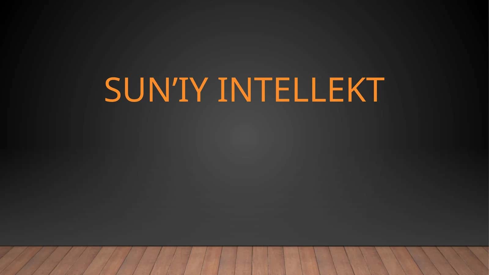 Sun’iyintellekt 1