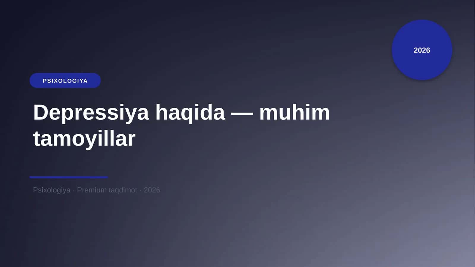 Depressiya haqida — muhim tamoyillar 1