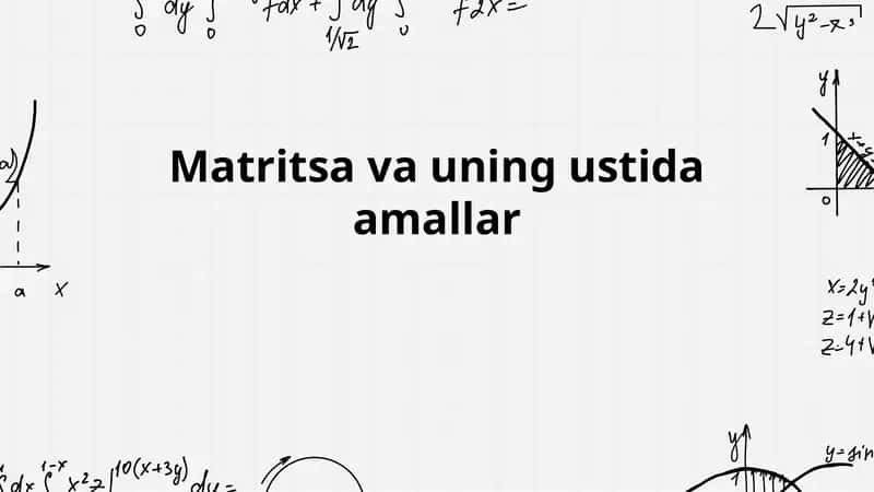 Matritsa va uning ustida amallar 1