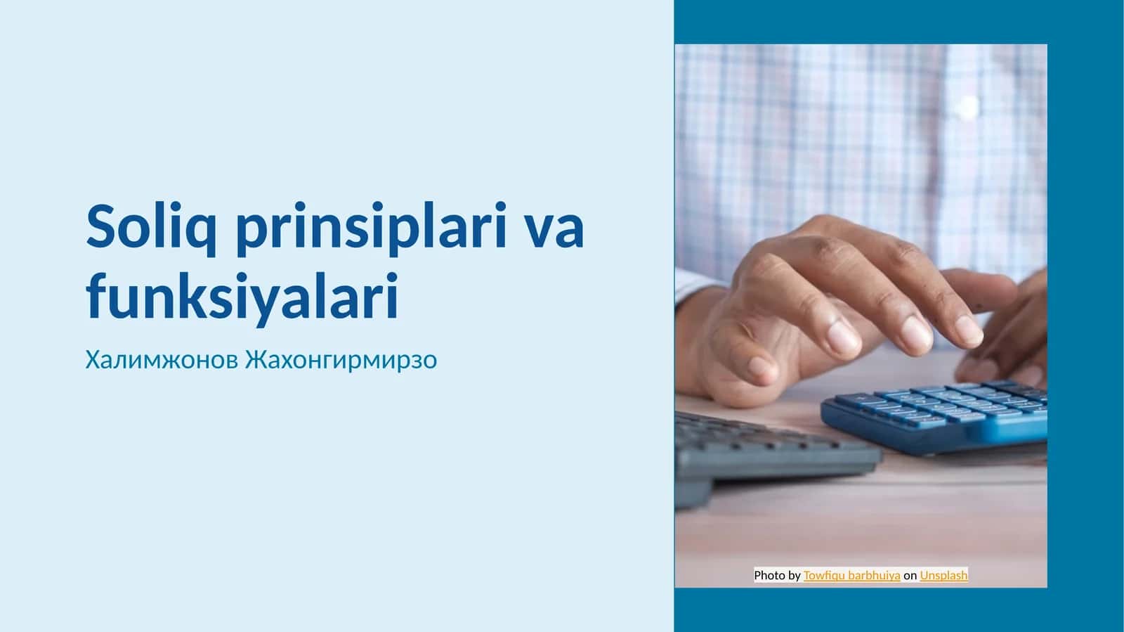 Soliq prinsiplari va funksiyalari 1