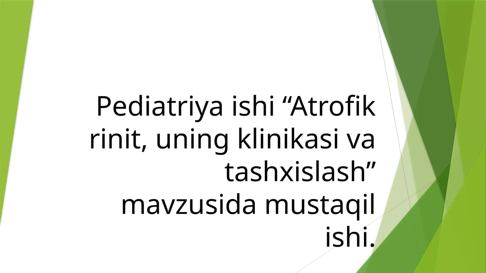 Atrofik rinit, uning klinikasi va tashxislash 1