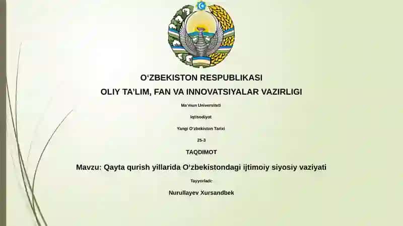 Yangi Oʻzbekiston Tarixi