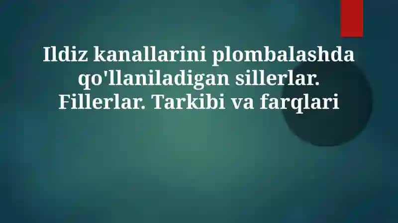 Root kanal sealerlari