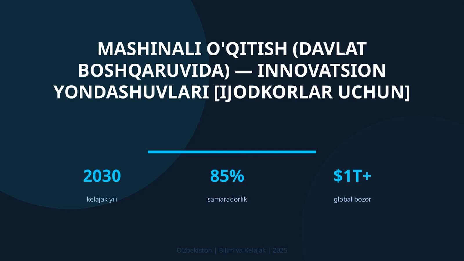 Mashinali o'qitish (davlat boshqaruvida) — innovatsion yondashuvlari [ijodkorlar uchun] 1