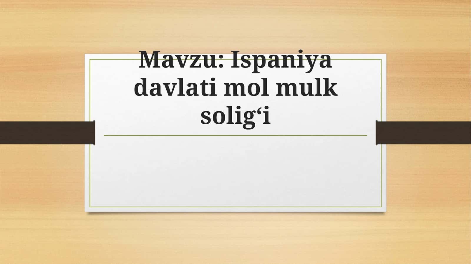Ispaniya davlati mol mulk soligʻi 1