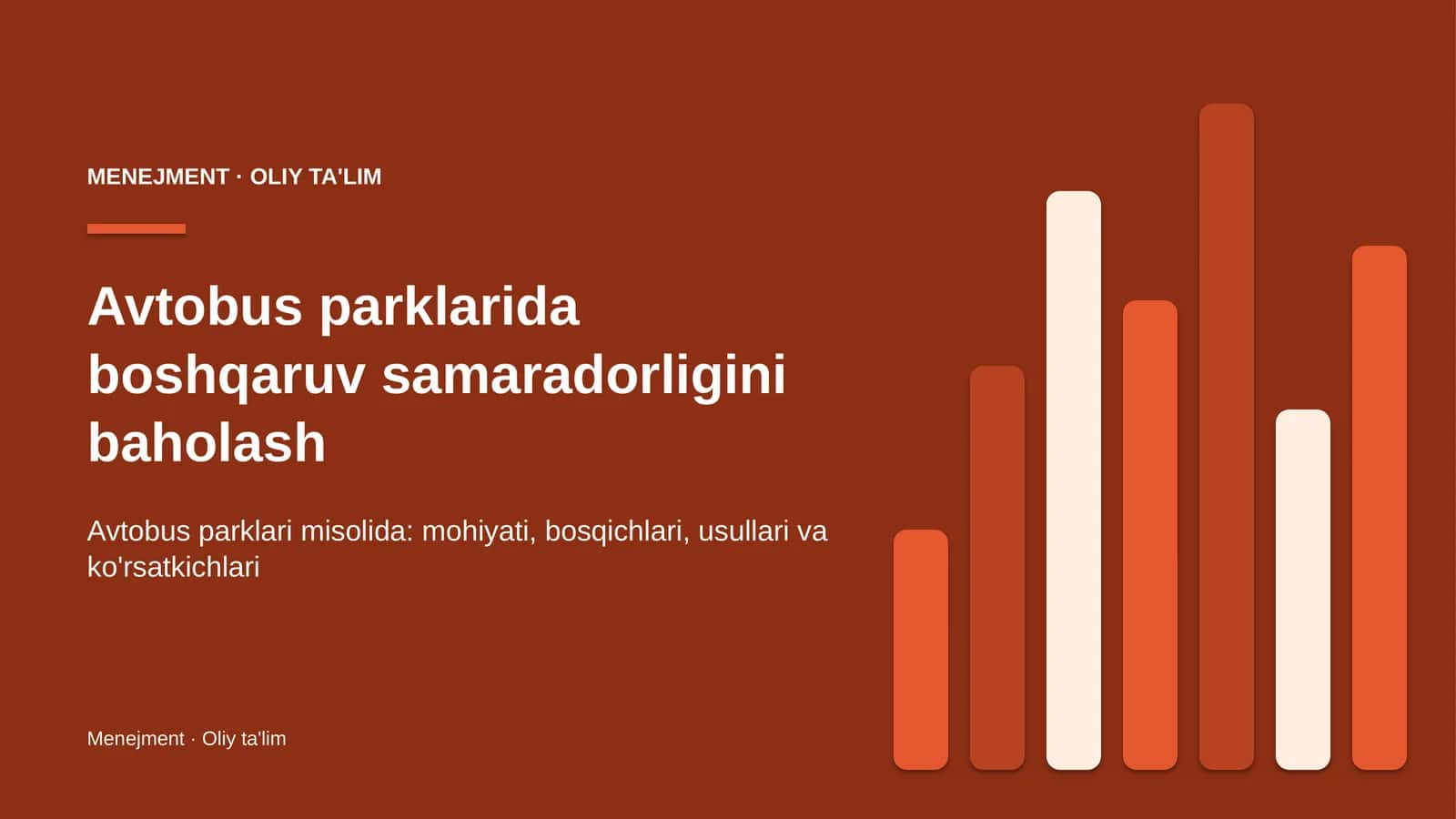 Avtobus parklarida boshqaruv samaradorligini baholash 1