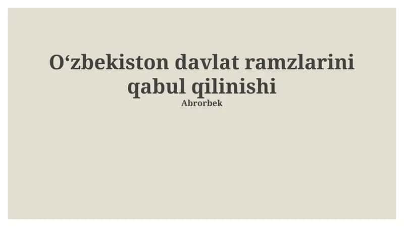 Oʻzbekiston davlat ramzlarini qabul qilinishi 1