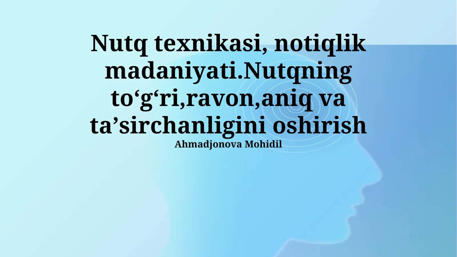 Nutq Texnikasi va Madaniyati 1