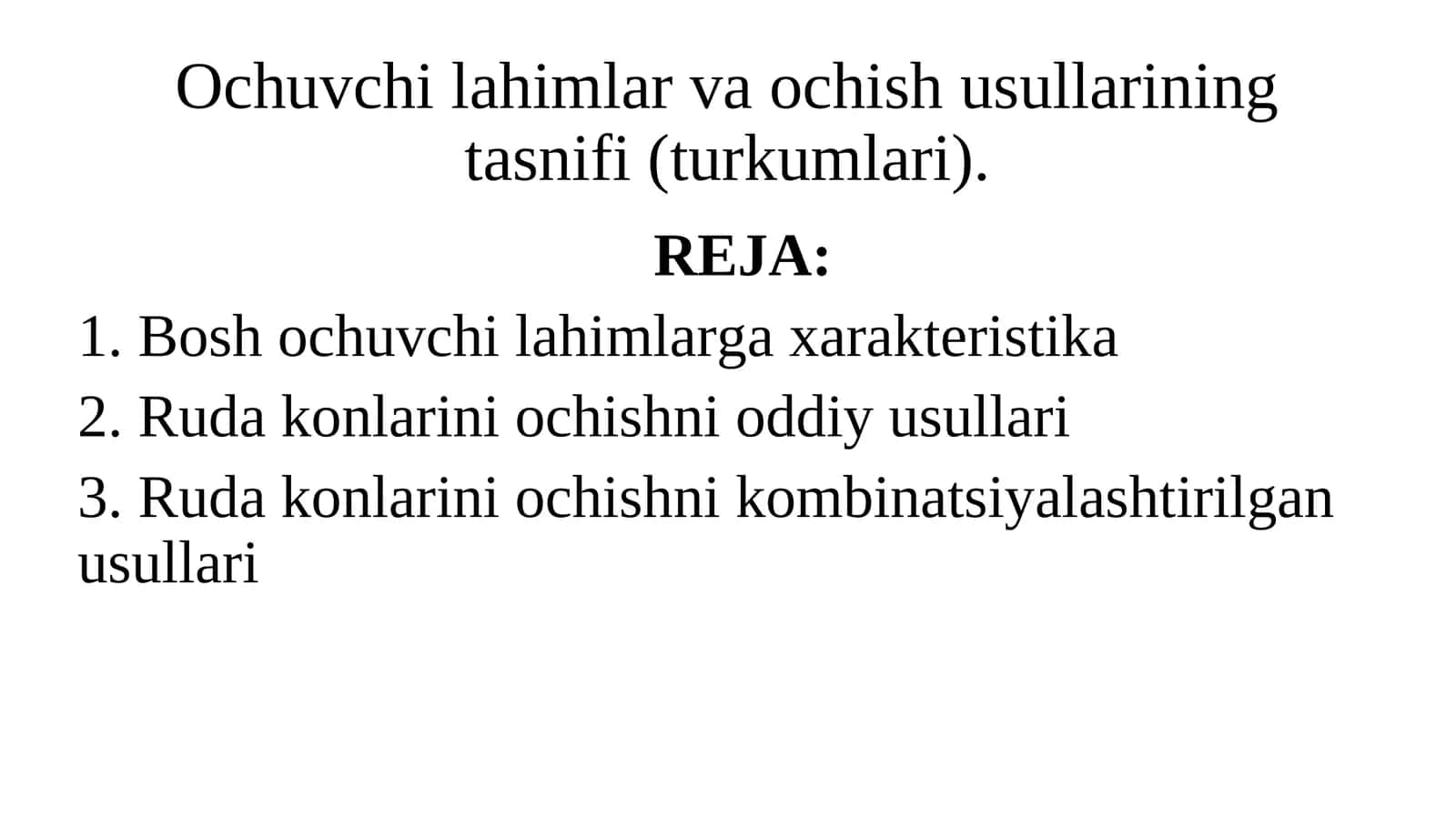 Ruda konlarini ochish usullari 1