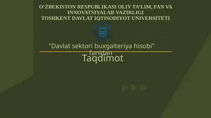 Davlat budjeti va davlat maqsadli jamg'armalari budjeti ijrosi bo'yicha budjet hisobini tashkil etish