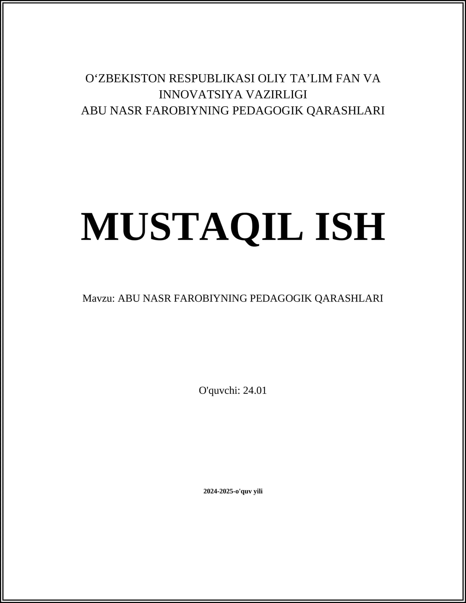 ABU NASR FAROBIYNING PEDAGOGIK QARASHLARI 1