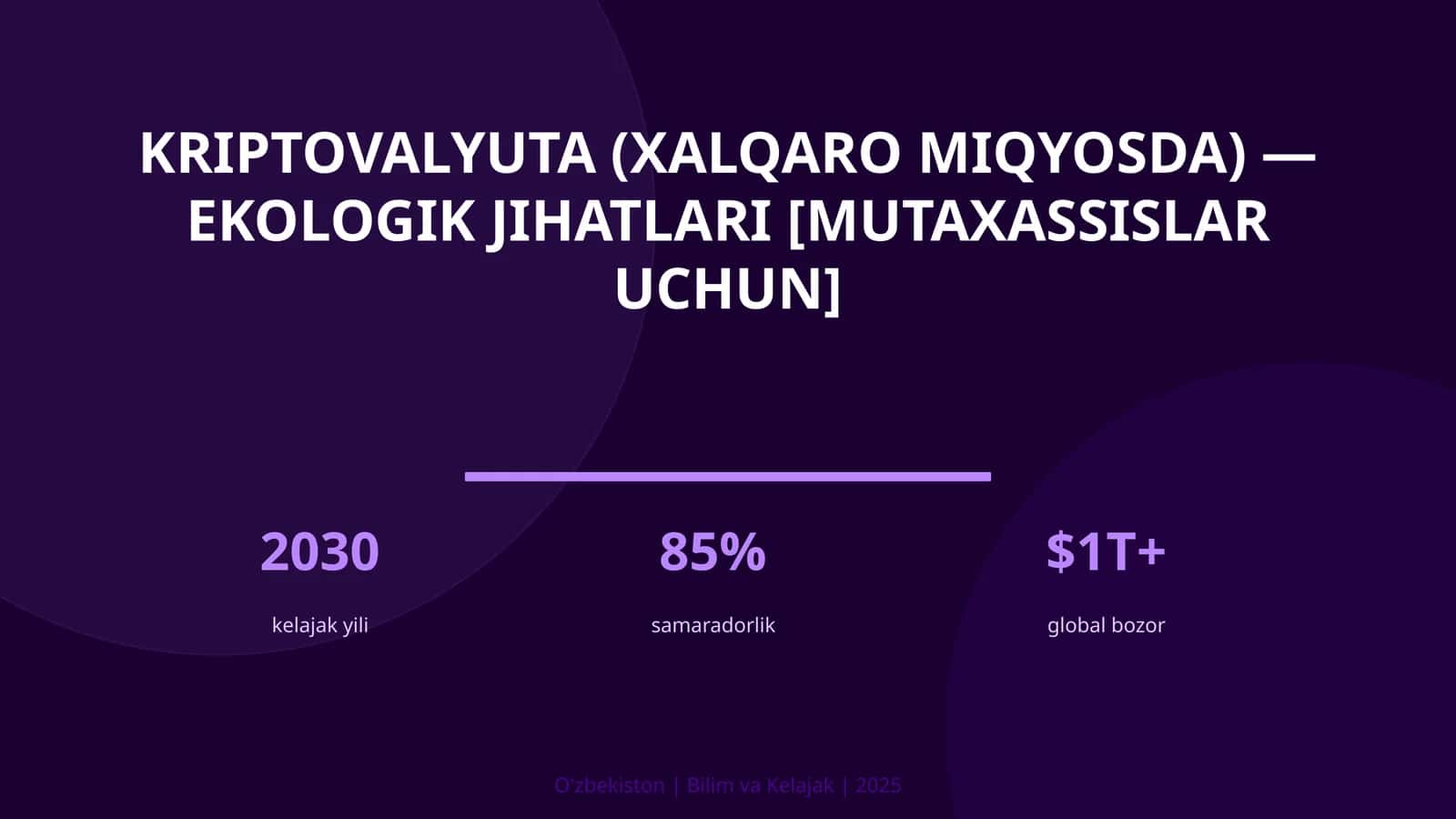 Kriptovalyuta (xalqaro miqyosda) — ekologik jihatlari [mutaxassislar uchun] 1