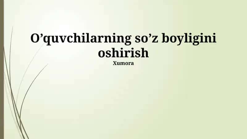 Lug'atni oshirish 1