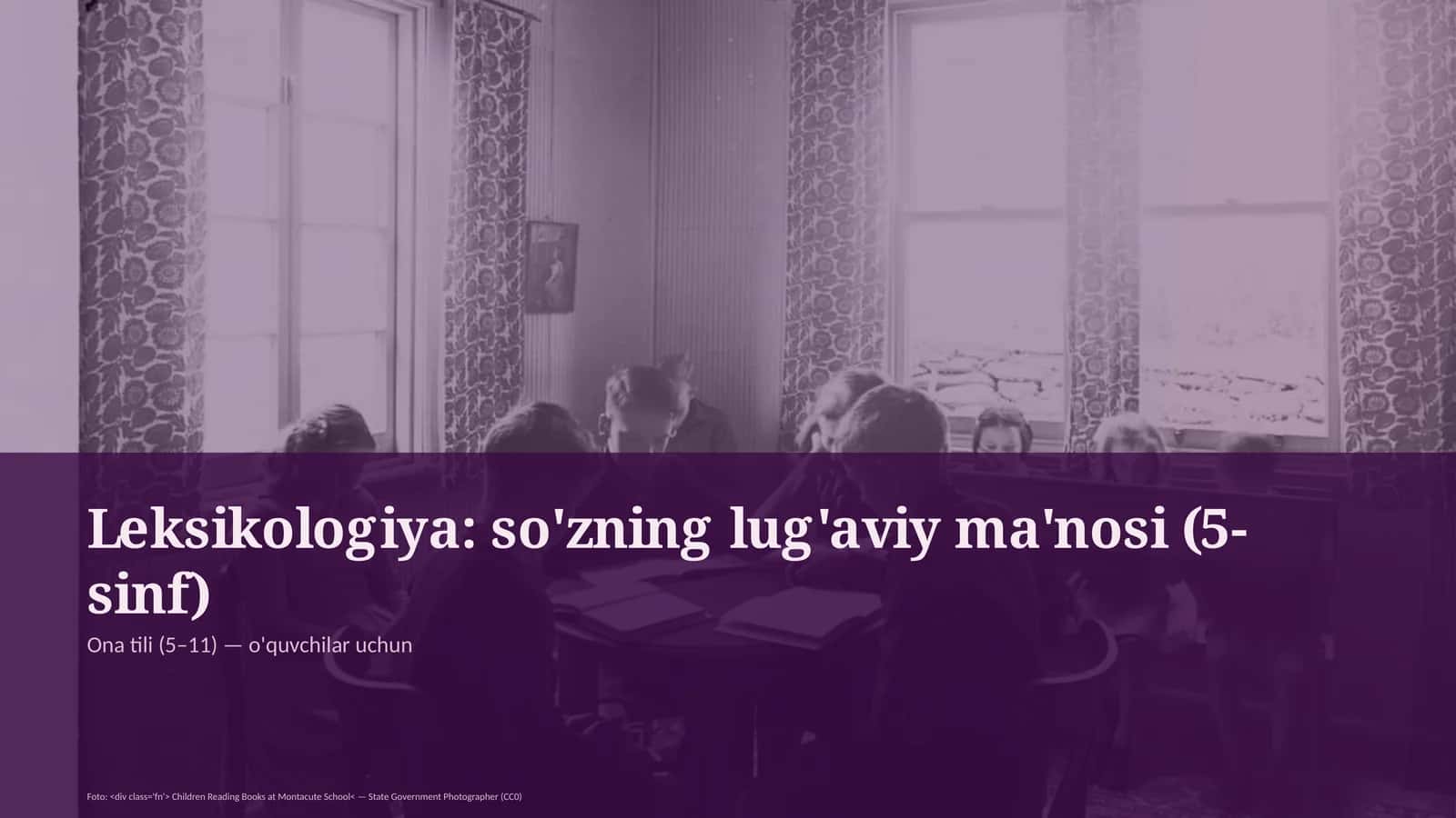 Leksikologiya: so'zning lug'aviy ma'nosi (5-sinf) 1