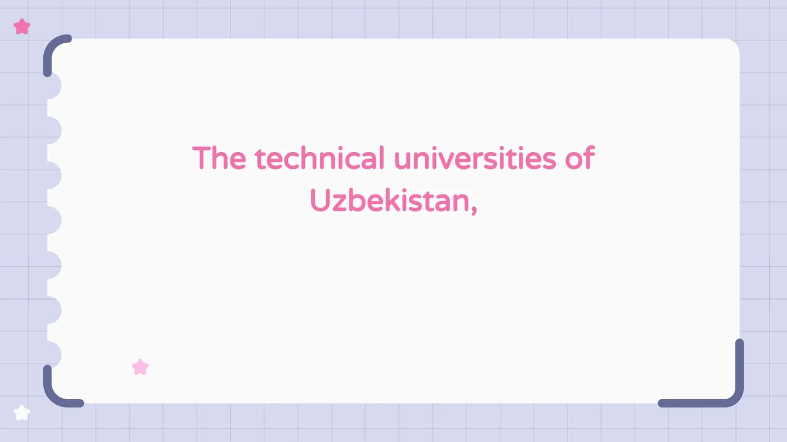 The technical universities of Uzbekistan, 1