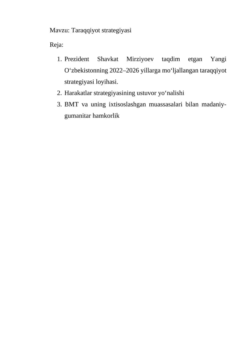 Taraqqiyot strategiyasi 1