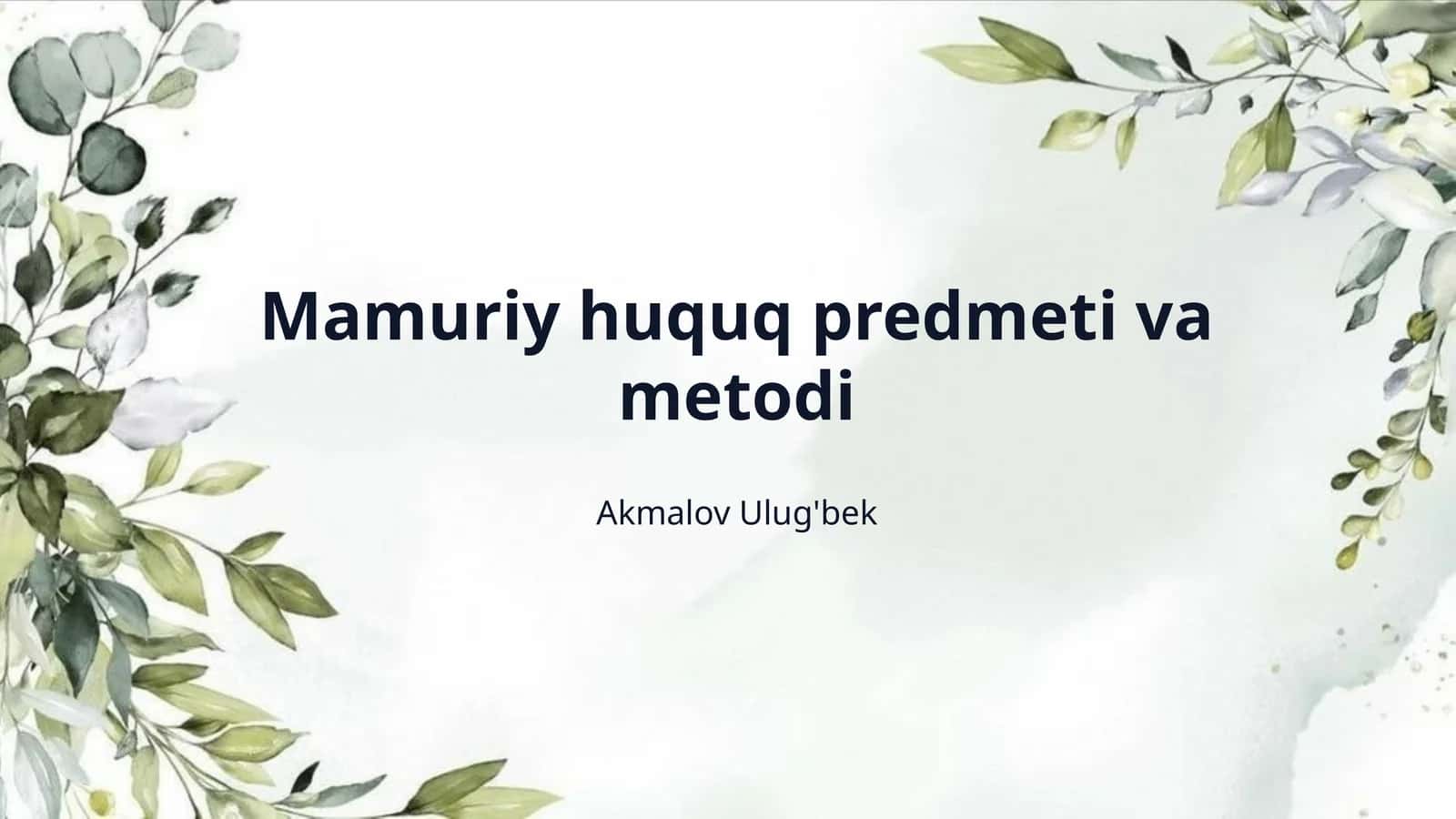 Mamuriy huquq predmeti va metodi 1