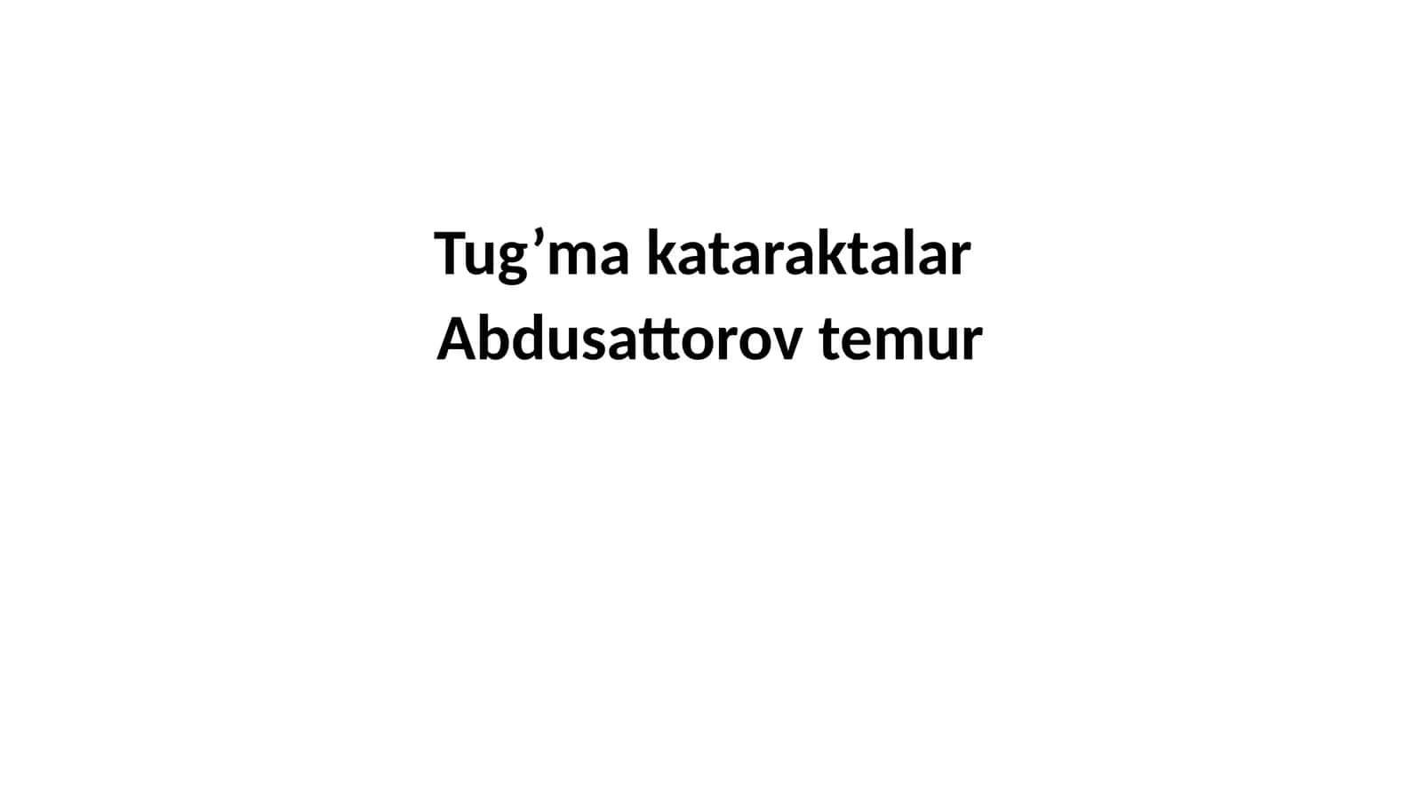 Tug’makataraktalar 1