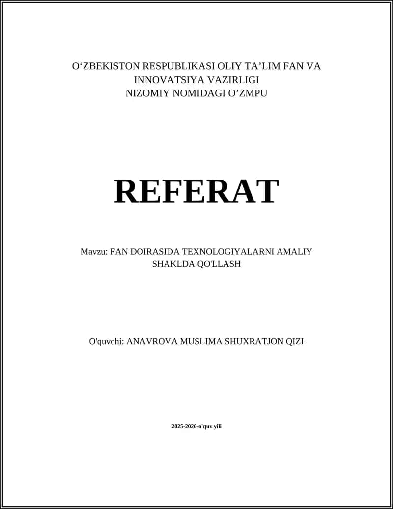 Laboratoriya jarayonlarini avtomatlashtirish va robototexnika 1