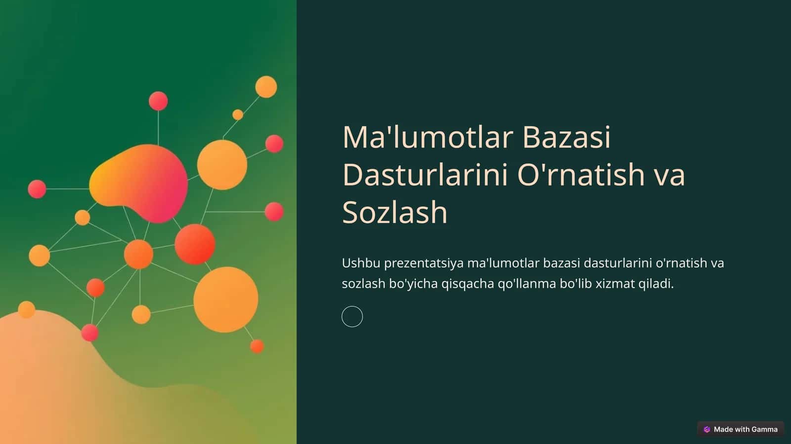 Ma'lumotlar Bazasi Dasturlarini O'rnatish va Sozlash 1