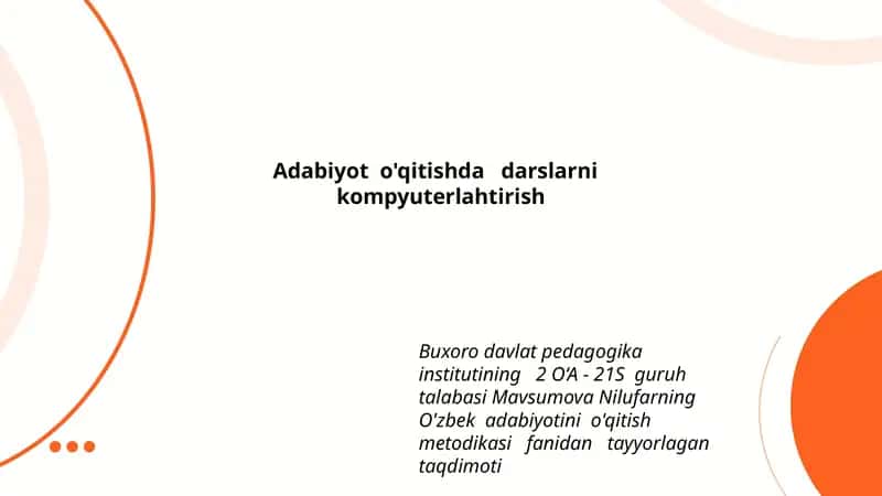 O'zbek adabiyotini o'qitish metodikasi 1