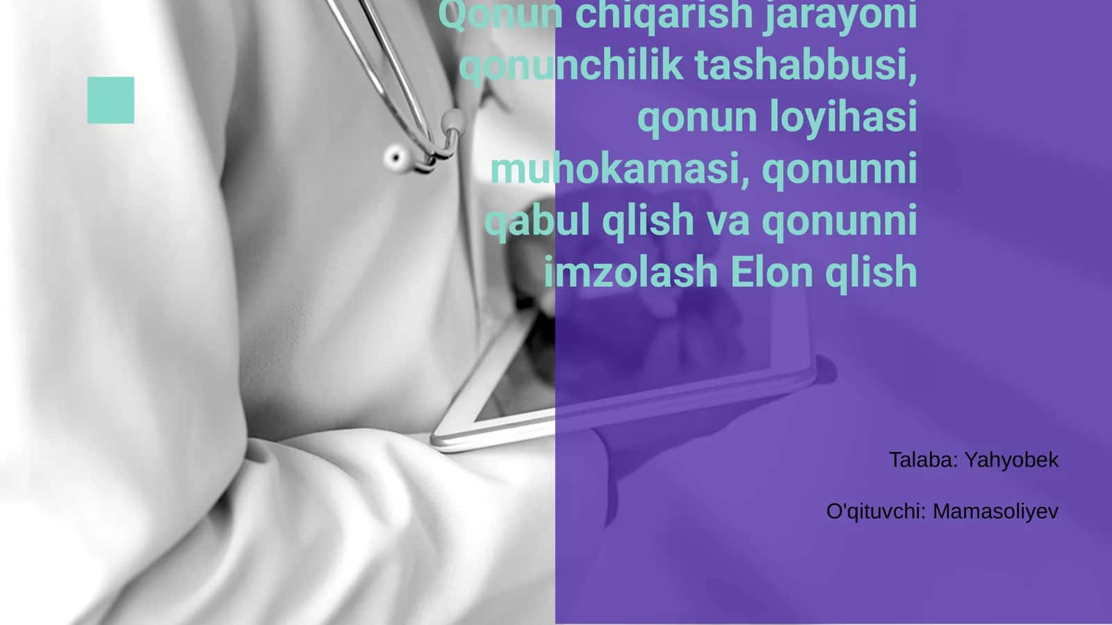Qonun Chiqarish Jarayoni 1